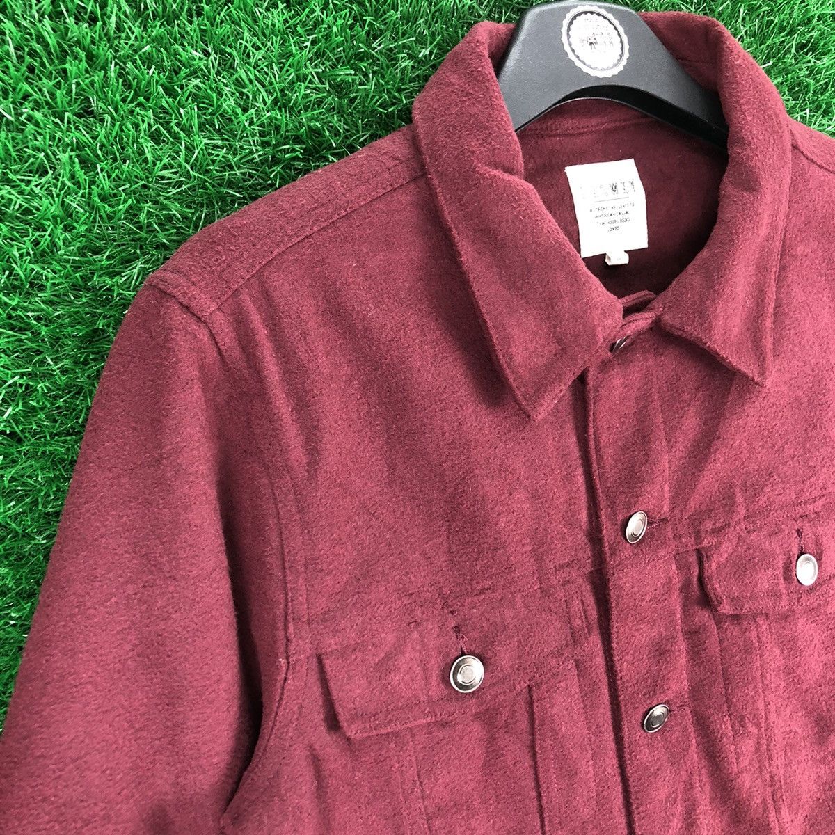Japanese Brand Vintage Wool Trucker Jacket Maroon by Browny Size US XS / EU 42 / 0 - 2 Thumbnail
