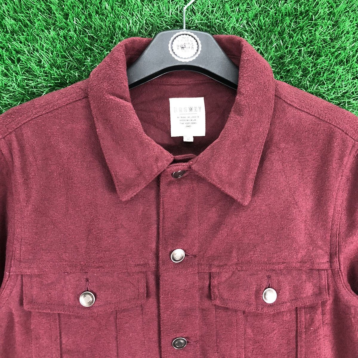 Japanese Brand Vintage Wool Trucker Jacket Maroon by Browny Size US XS / EU 42 / 0 - 7 Thumbnail