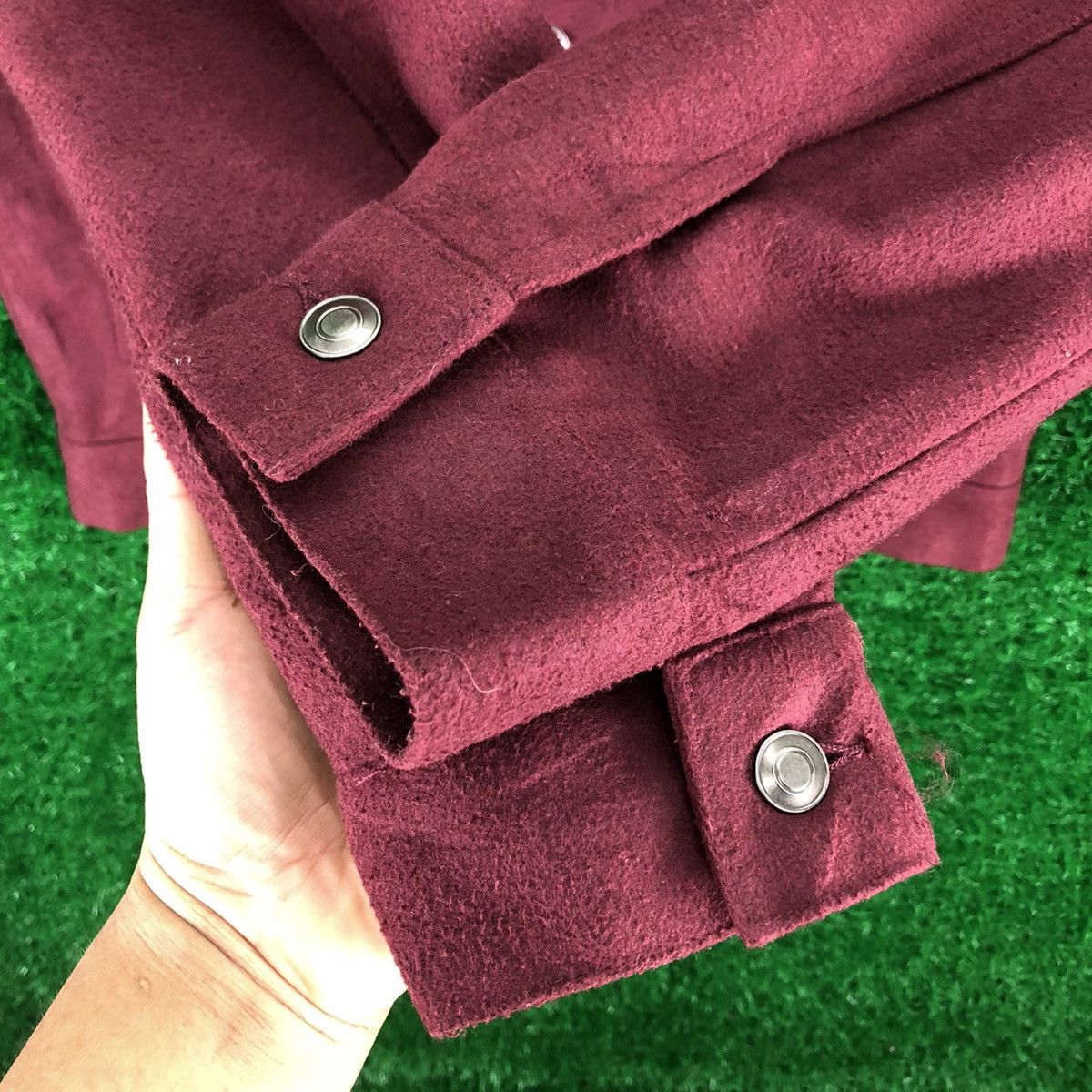 Japanese Brand Vintage Wool Trucker Jacket Maroon by Browny Size US XS / EU 42 / 0 - 9 Thumbnail