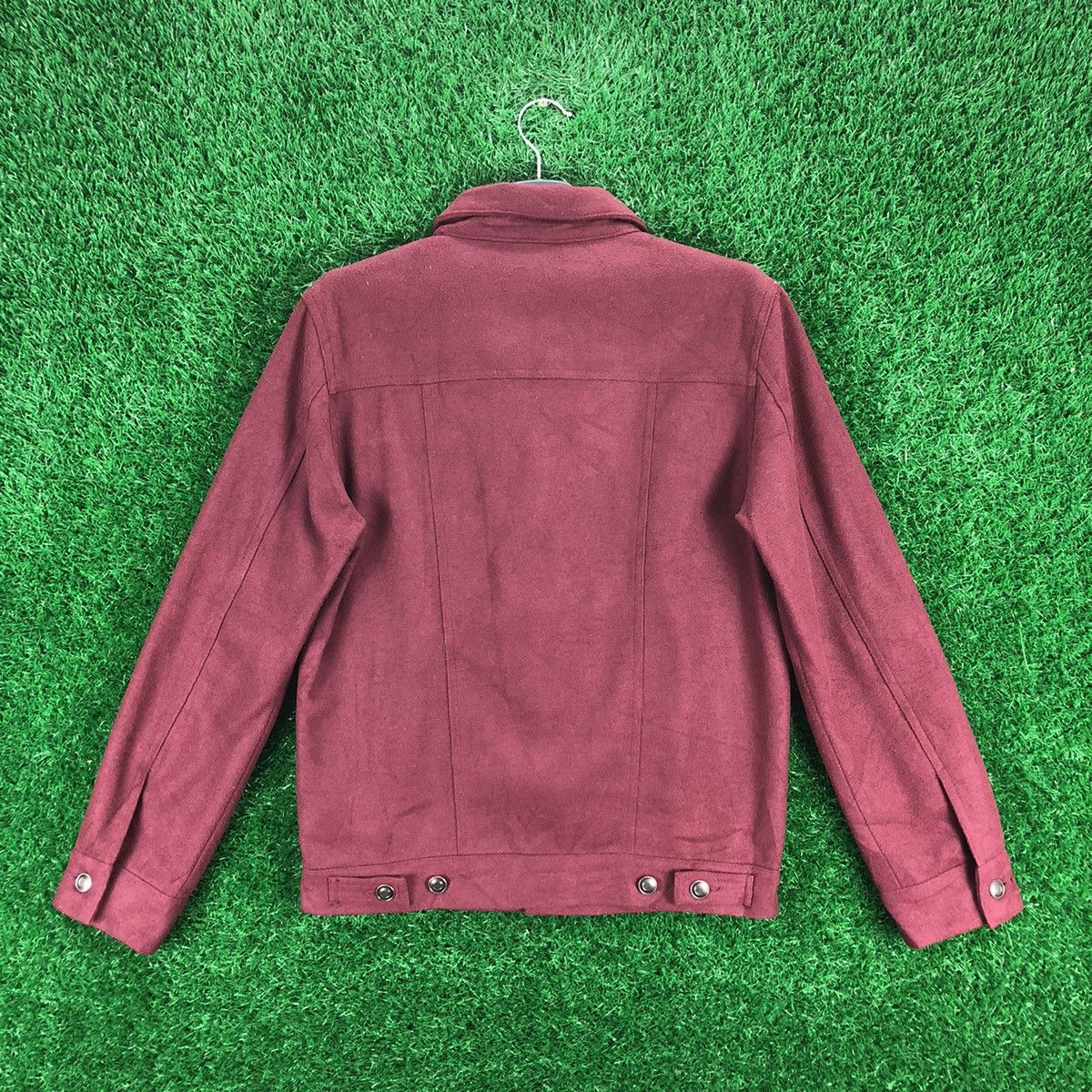 Japanese Brand Vintage Wool Trucker Jacket Maroon by Browny Size US XS / EU 42 / 0 - 4 Thumbnail