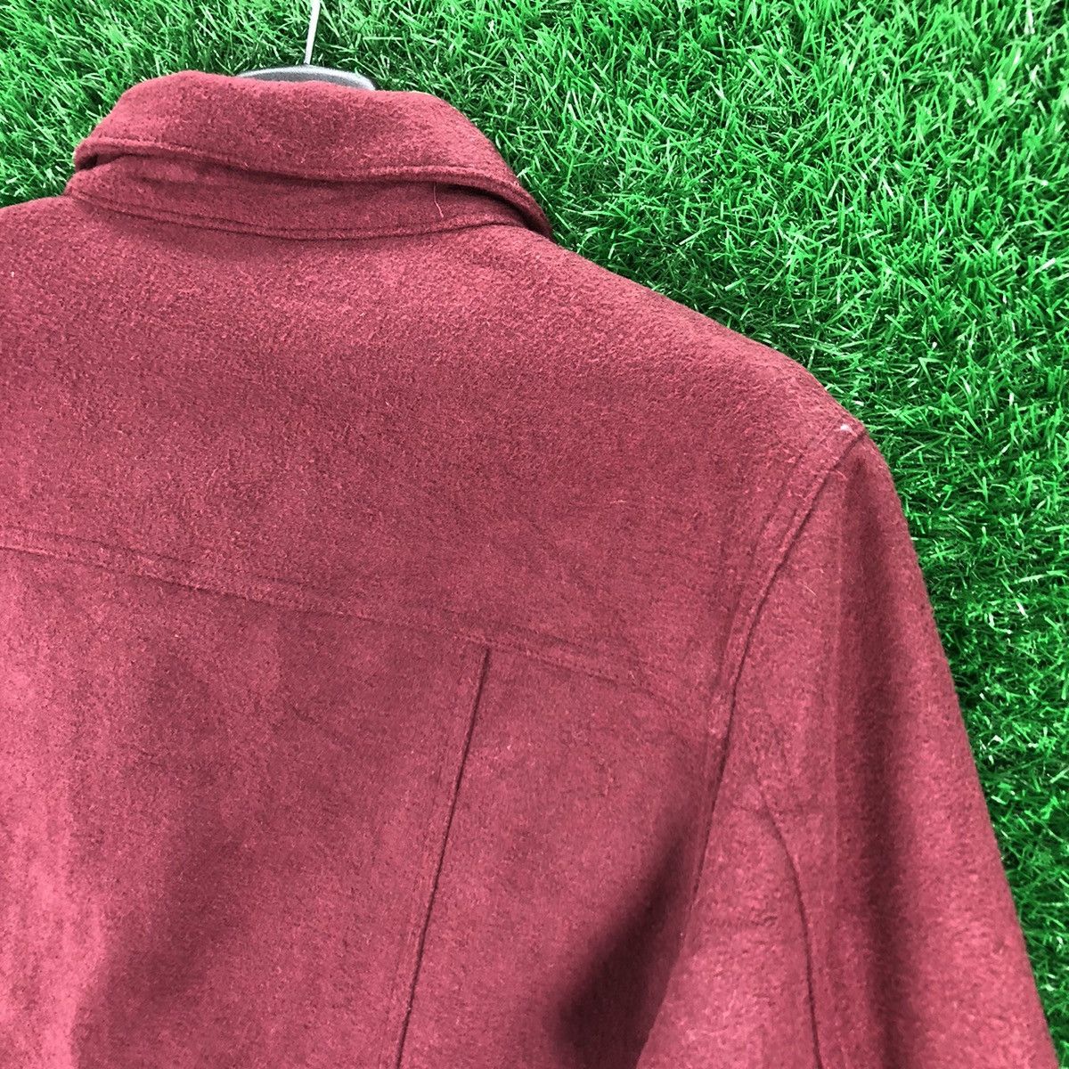 Japanese Brand Vintage Wool Trucker Jacket Maroon by Browny Size US XS / EU 42 / 0 - 5 Thumbnail