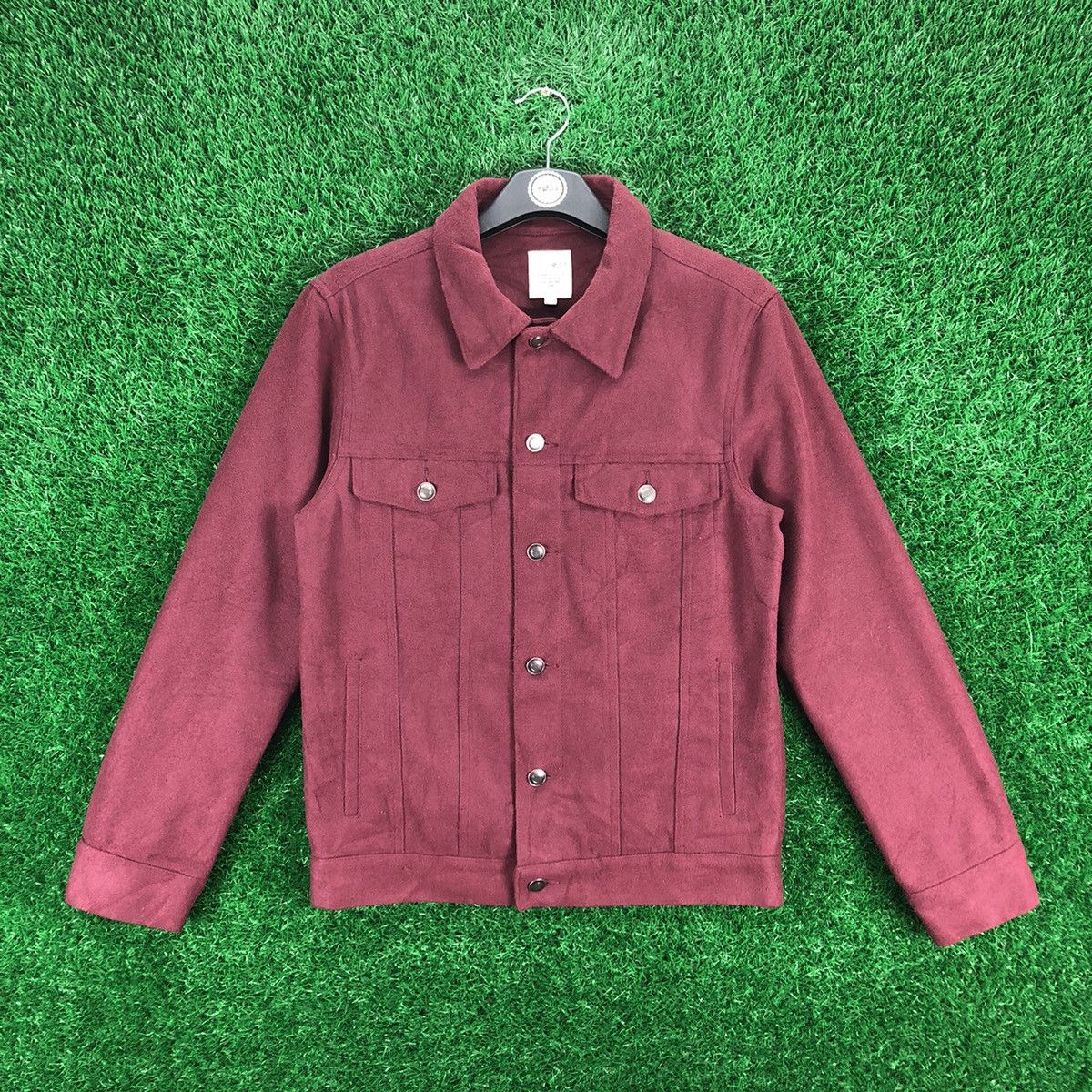 Japanese Brand Vintage Wool Trucker Jacket Maroon by Browny Size US XS / EU 42 / 0 - 1 Thumbnail
