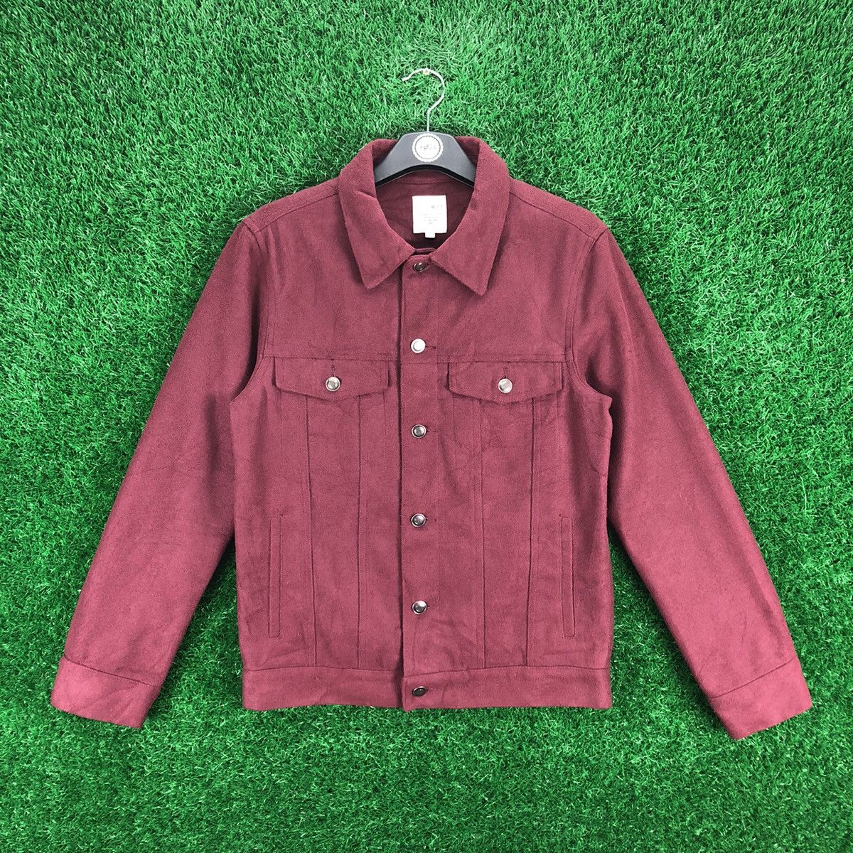 image of Vintage Wool Trucker Jacket Maroon By Browny, Men's (Size XS)