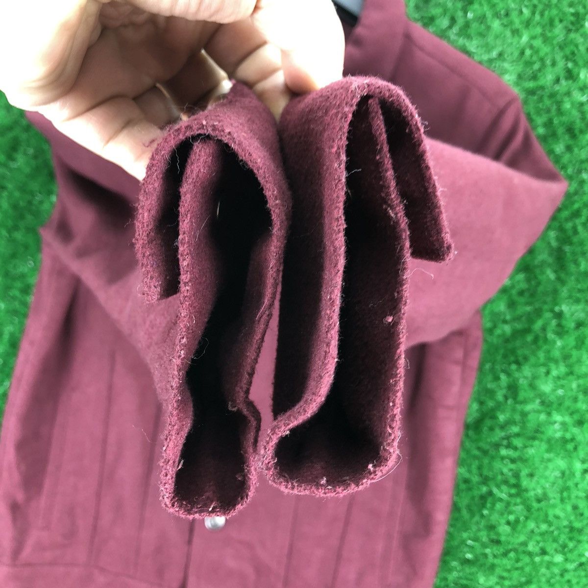 Japanese Brand Vintage Wool Trucker Jacket Maroon by Browny Size US XS / EU 42 / 0 - 8 Thumbnail
