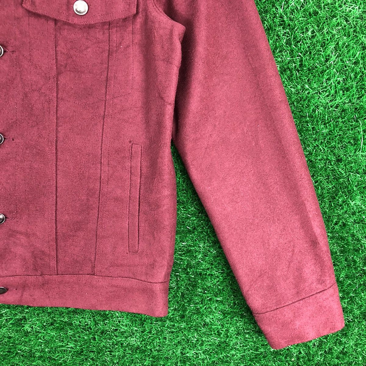 Japanese Brand Vintage Wool Trucker Jacket Maroon by Browny Size US XS / EU 42 / 0 - 3 Thumbnail