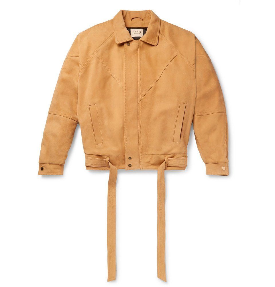 Pre-owned Fear Of God Sixth Collection Belted Nubuck Jacket Panelled Yellow