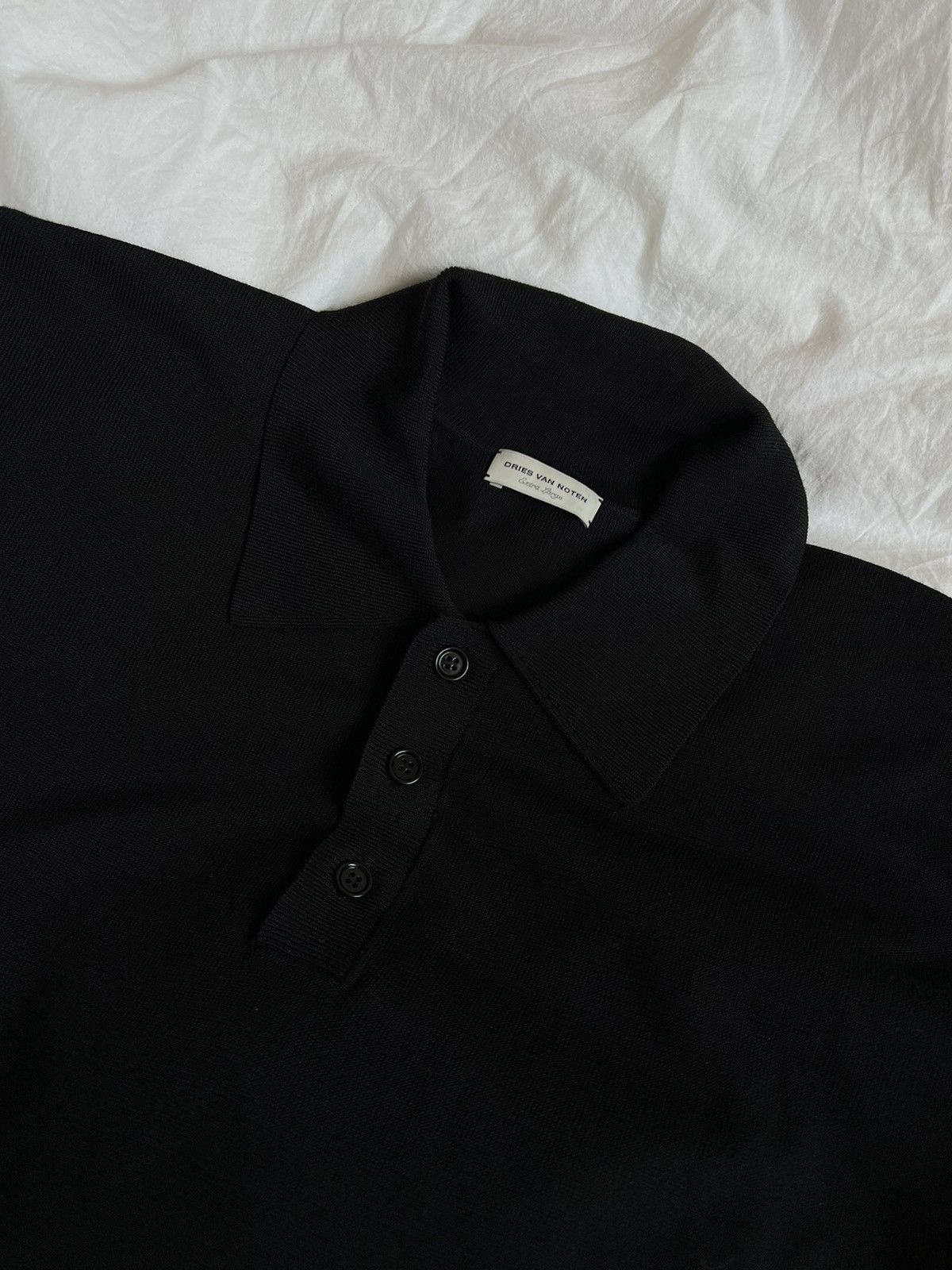 Dries Van Noten Dries van Noten Knit Polo Silky Black Size US XL / EU 56 / 4 - 2 Thumbnail