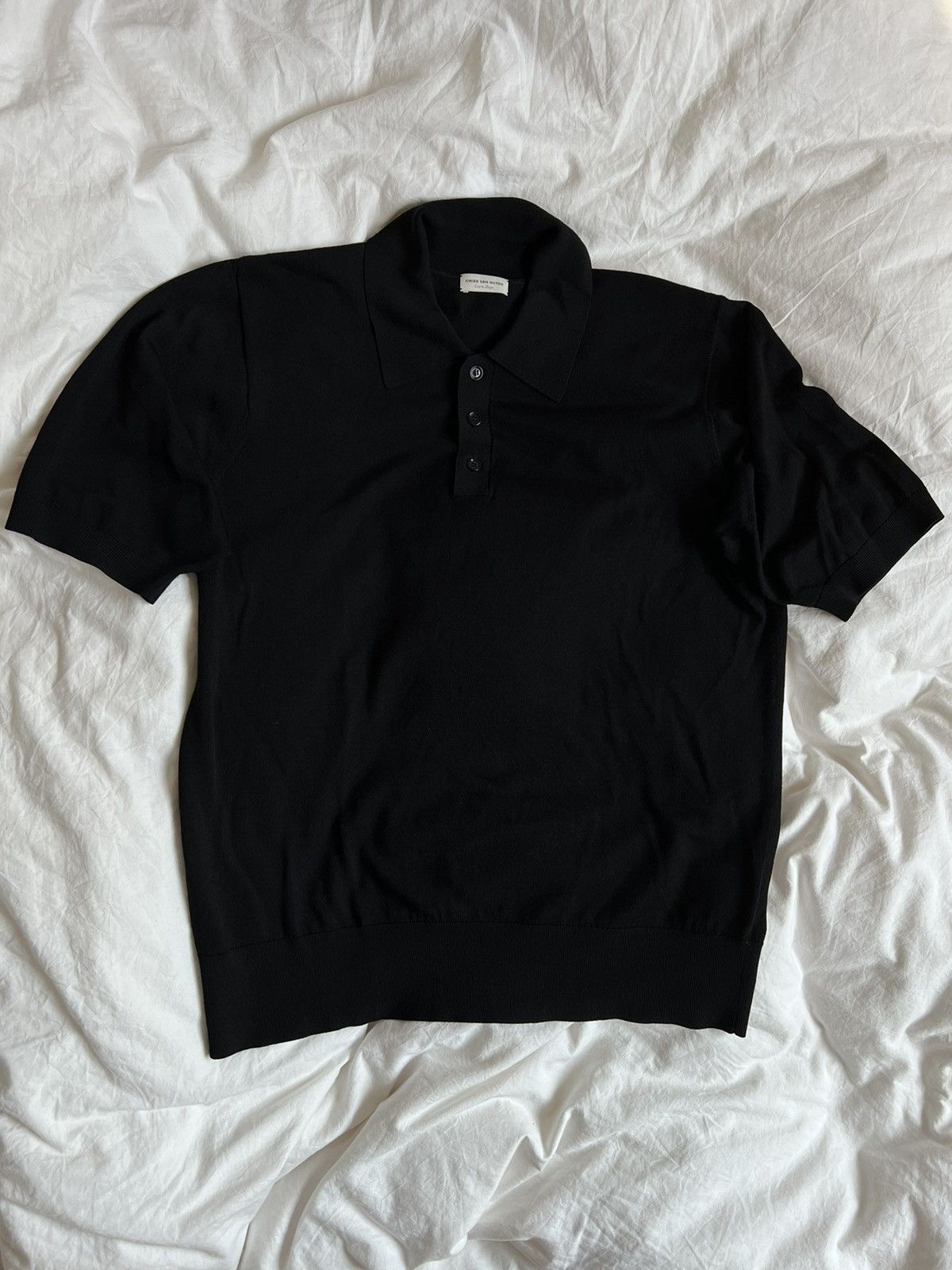 Dries van Noten Knit Polo Silky Black