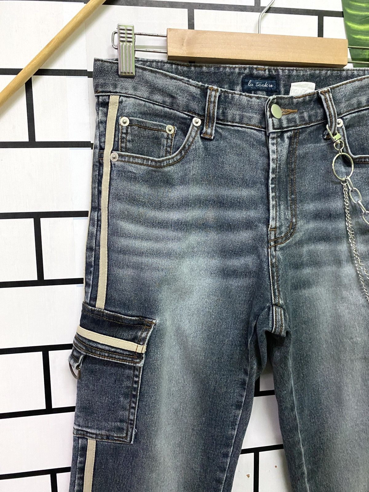 Japanese Brand × Vintage Cargo LA TOOKN Flared Bootcut Multi pocket Pant Size US 27 - 4 Thumbnail