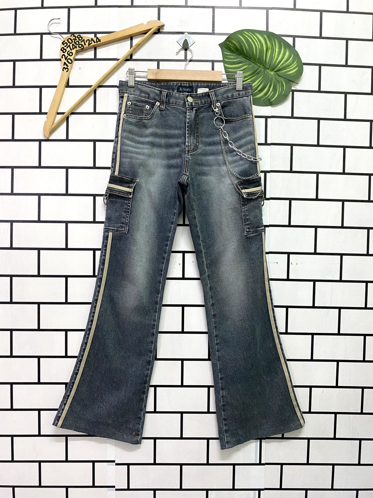 Japanese Brand × Vintage Cargo LA TOOKN Flared Bootcut Multi pocket Pant Size US 27 - 1 Thumbnail