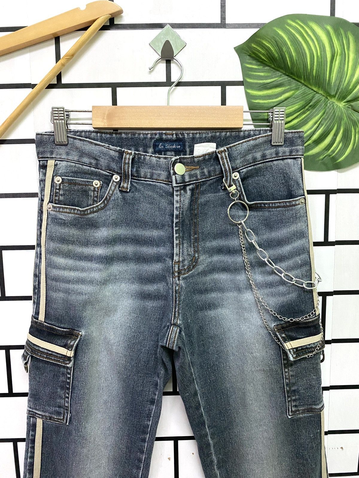 Japanese Brand × Vintage Cargo LA TOOKN Flared Bootcut Multi pocket Pant Size US 27 - 3 Thumbnail
