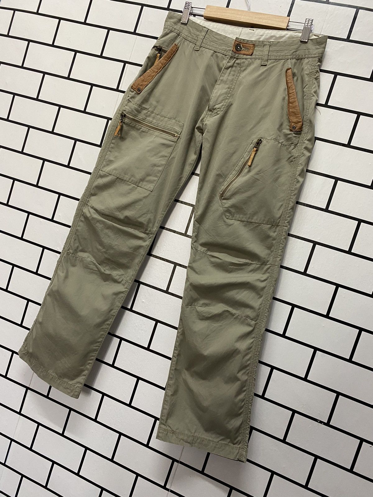 Designer × Japanese Brand Japan Brand Kolon Cargo Leather Trim Multi pocket Pants Size US 30 / EU 46 - 3 Thumbnail