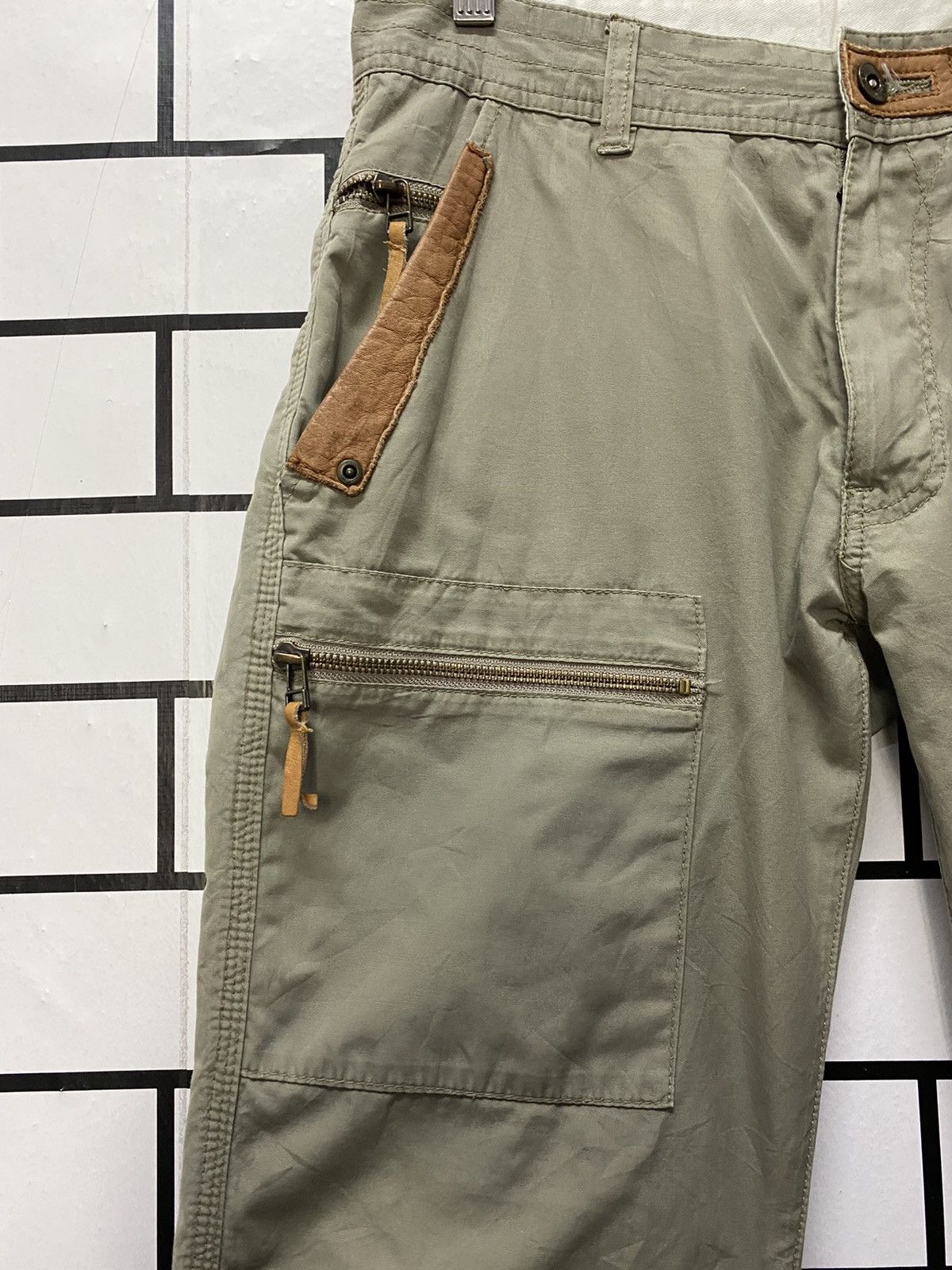 Designer × Japanese Brand Japan Brand Kolon Cargo Leather Trim Multi pocket Pants Size US 30 / EU 46 - 4 Thumbnail