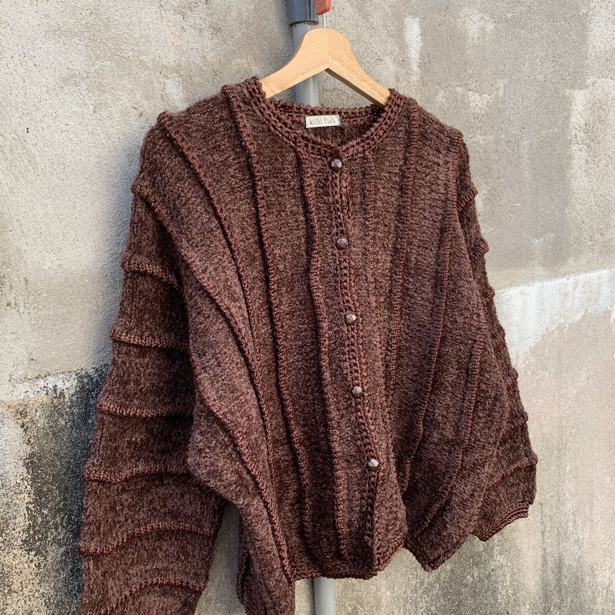 Homespun Knitwear × Japanese Brand Vintage Cropped Knit Cardigan Baggy Jumper ButtonUps Sweater Size US M / EU 48-50 / 2 - 4 Thumbnail