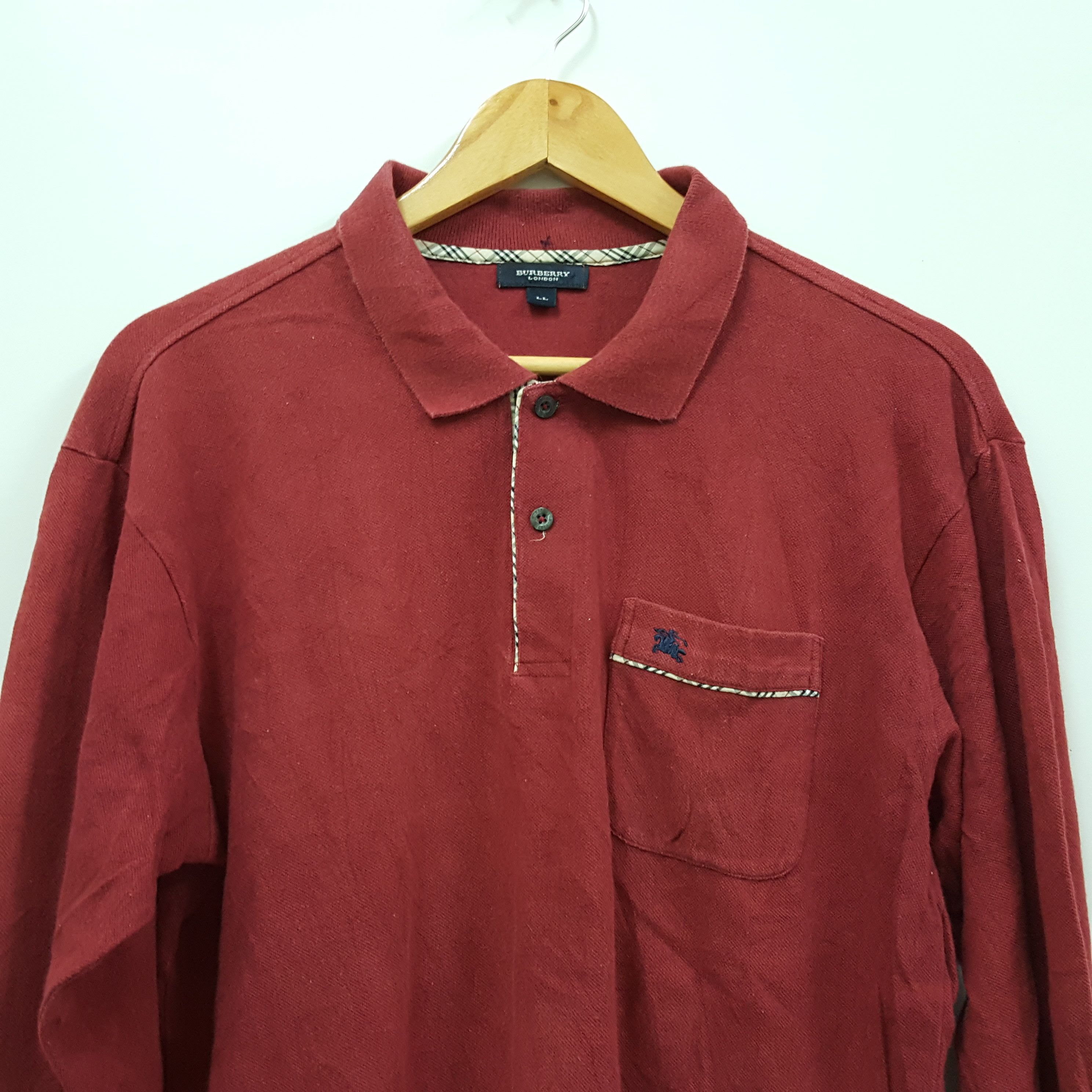 Burberry × Vintage Vintage BURBERRY nice design long sleeve polo shirt Size US L / EU 52-54 / 3 - 3 Thumbnail