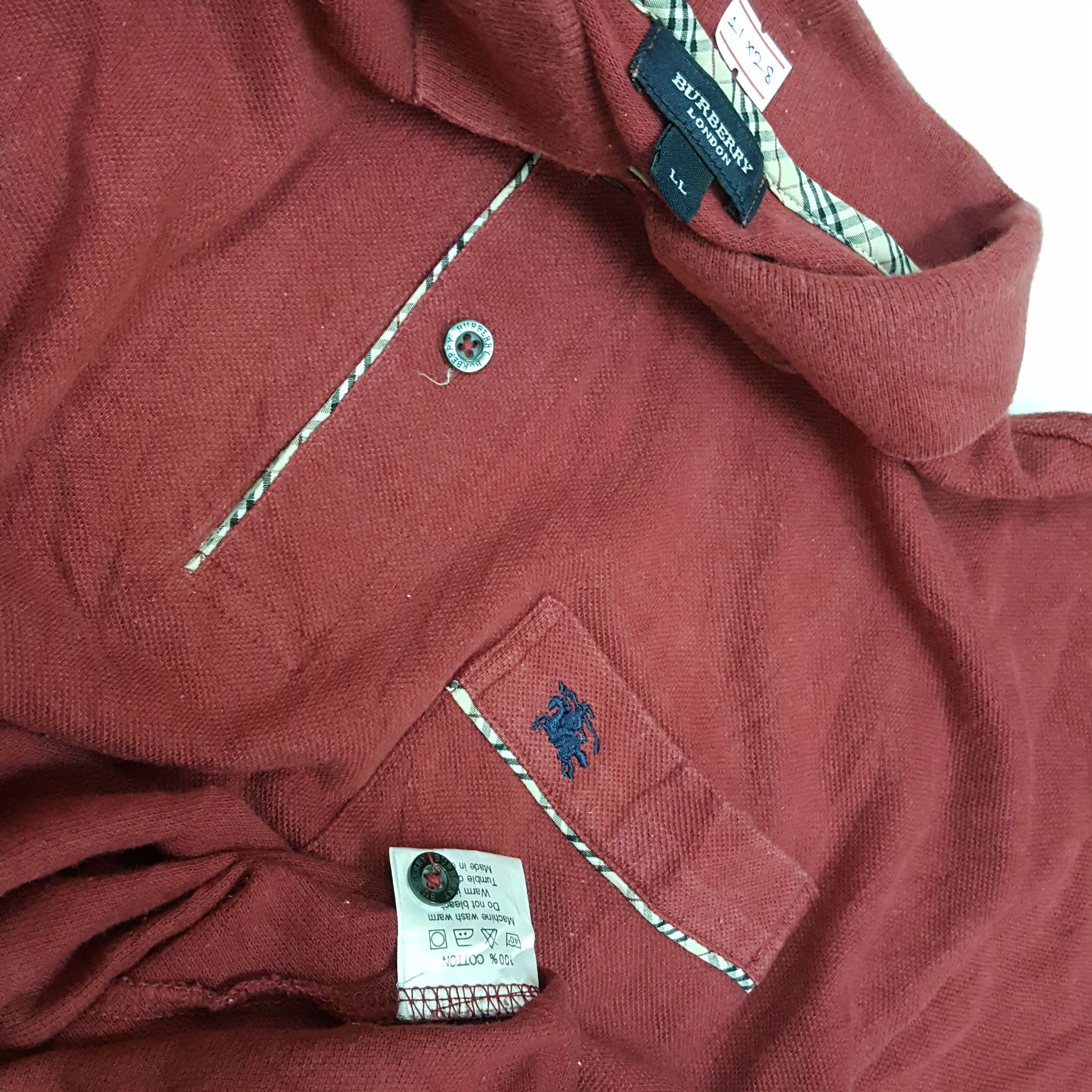 Burberry × Vintage Vintage BURBERRY nice design long sleeve polo shirt Size US L / EU 52-54 / 3 - 4 Thumbnail