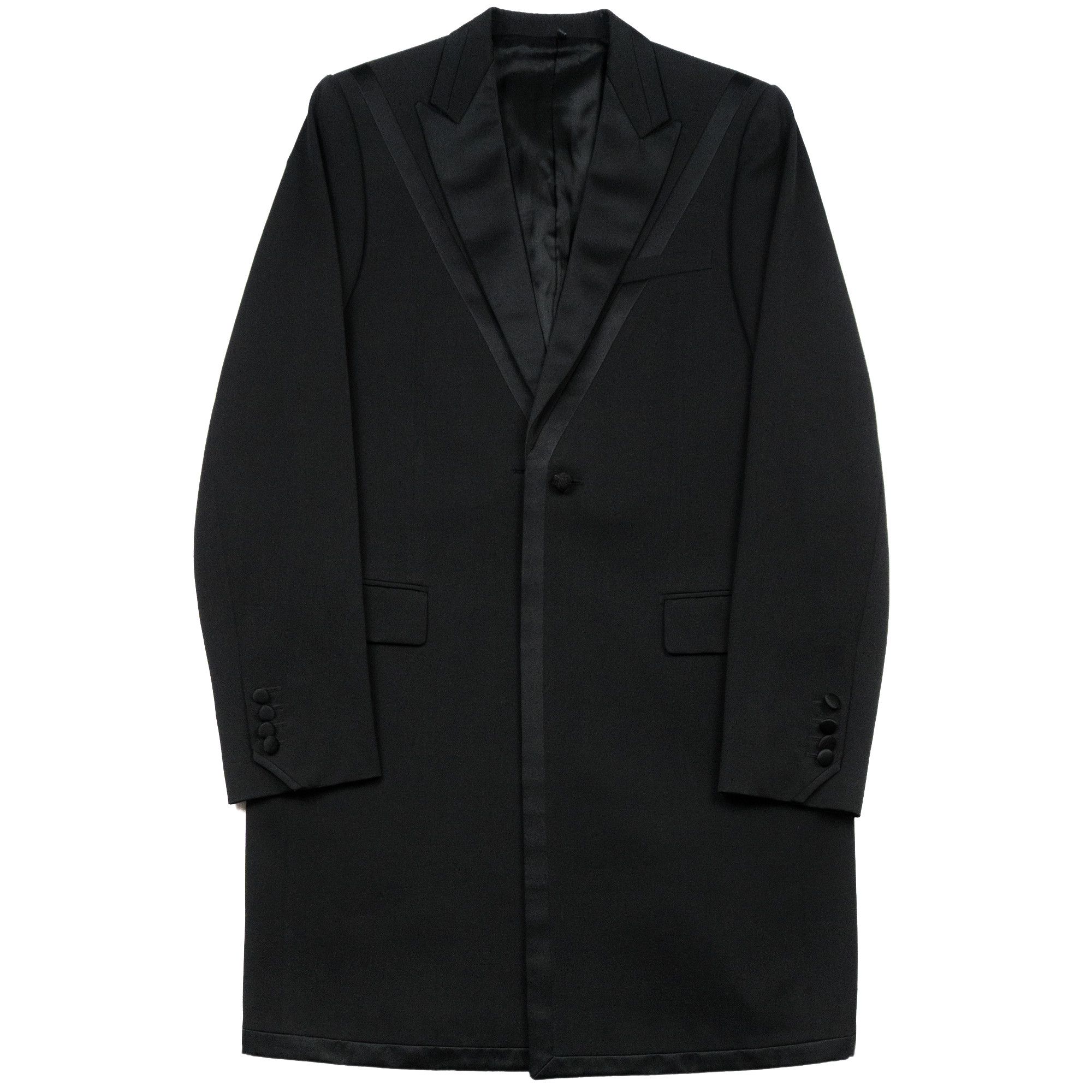 image of Dior Homme Ss04 "strip" Tuxedo Coat in Black, Men's (Size Medium)