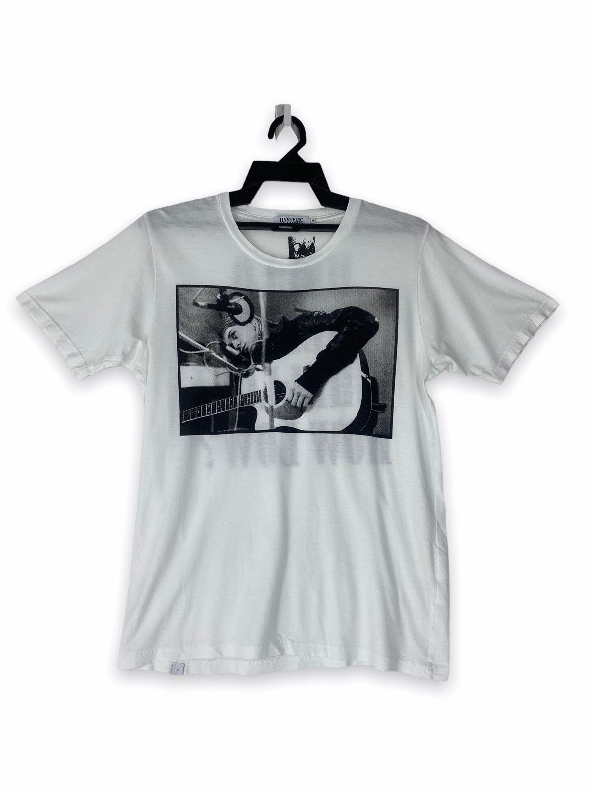 image of Band Tees x Hysteric Glamour Collaboration With Nirvana Kurt Cobain in White, Men's (Size Medium)