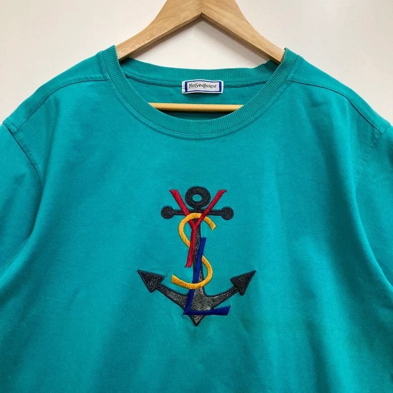 Yves Saint Laurent Vintage 90s Yves Saint Laurent YSL Crewneck T-Shirt M / L Size US L / EU 52-54 / 3 - 2 Thumbnail