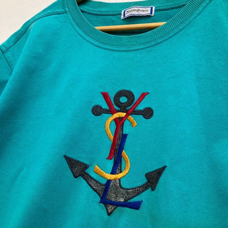Yves Saint Laurent Vintage 90s Yves Saint Laurent YSL Crewneck T-Shirt M / L Size US L / EU 52-54 / 3 - 7 Thumbnail