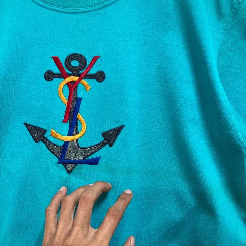 Yves Saint Laurent Vintage 90s Yves Saint Laurent YSL Crewneck T-Shirt M / L Size US L / EU 52-54 / 3 - 6 Thumbnail