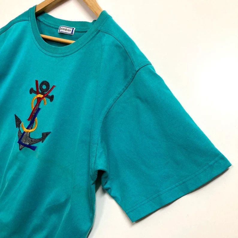 Yves Saint Laurent Vintage 90s Yves Saint Laurent YSL Crewneck T-Shirt M / L Size US L / EU 52-54 / 3 - 4 Thumbnail