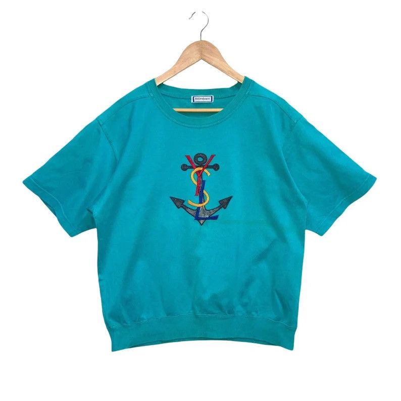 Yves Saint Laurent Vintage 90s Yves Saint Laurent YSL Crewneck T-Shirt M / L Size US L / EU 52-54 / 3 - 1 Thumbnail