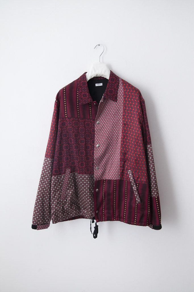 image of Old Park Bandana Patchwork Coach Jacket in Red, Men's (Size Large)