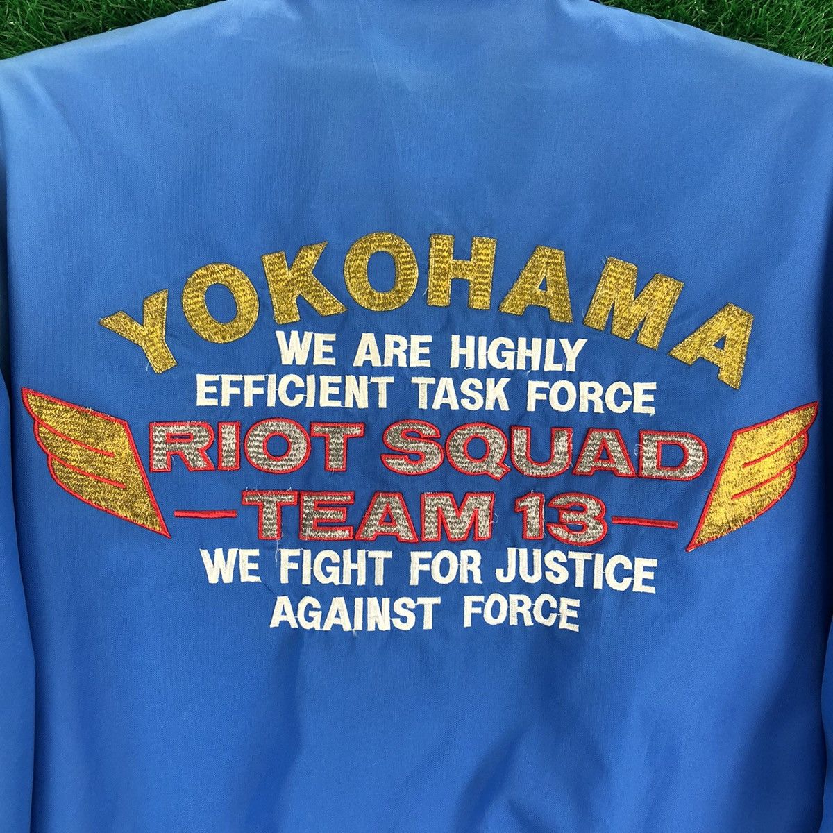 Japanese Brand Vintage Yokohama Riot Squad Team 13 Embroidery Bomber Jacket Size US L / EU 52-54 / 3 - 9 Thumbnail