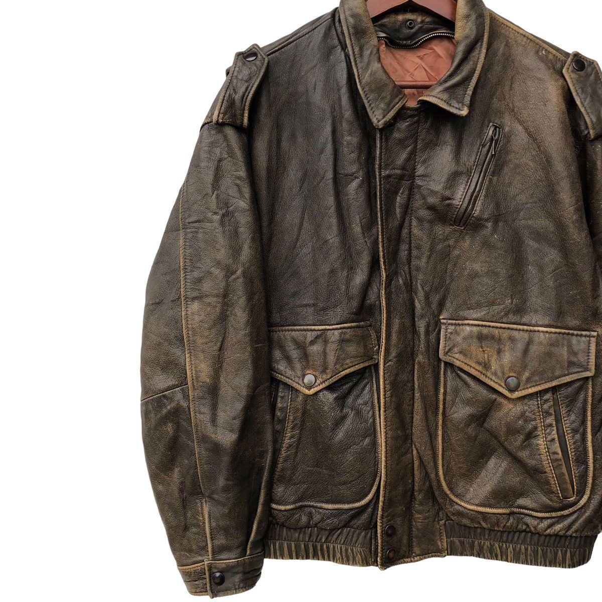 Genuine Leather VERY RARE VINTAGE JAPANESE BRAND GENUINE LEATHER JACKET Size US L / EU 52-54 / 3 - 3 Thumbnail