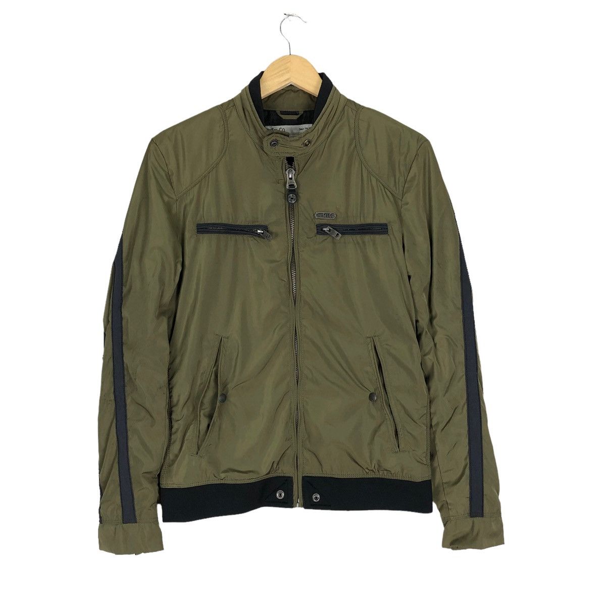 image of Diesel Light Jacket Biker Style Only The Brave in Army Green, Men's (Size Medium)