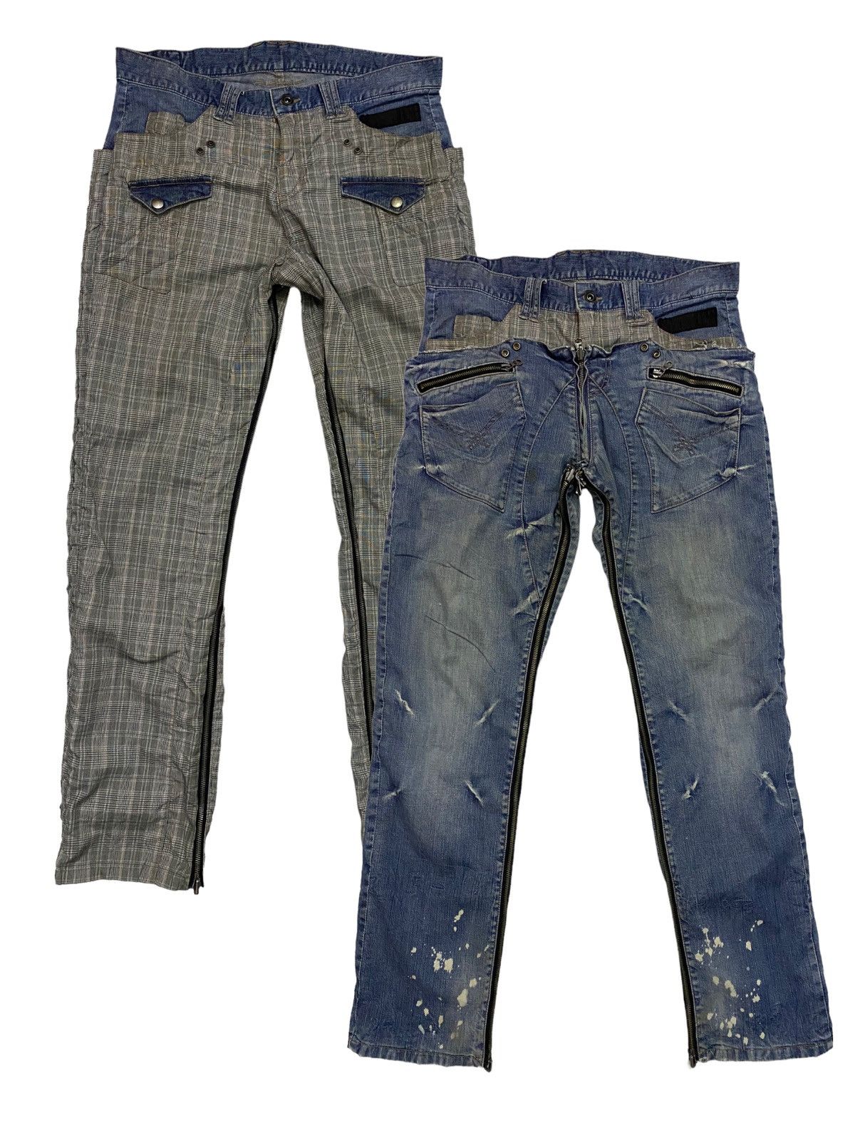 image of Ppfm Two Way Punk Anarchy Pants in Denim/Grey, Men's (Size 33)