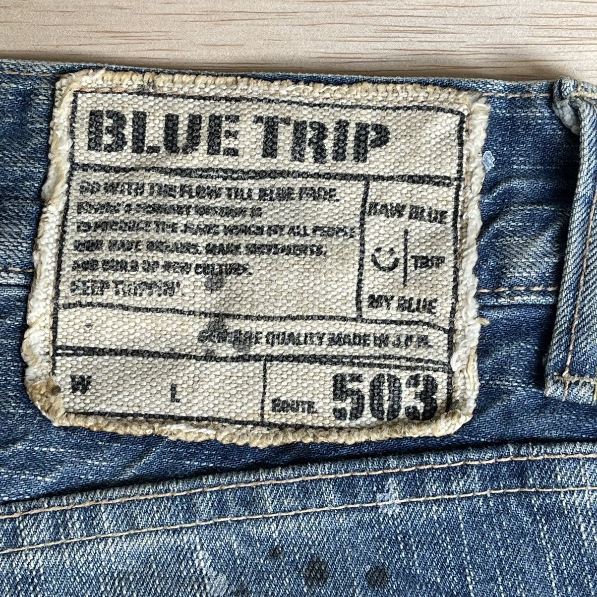 Edwin Vintage Edwin Blue Trip Distressed Flare Jeans Size US 34 / EU 50 - 15 Thumbnail