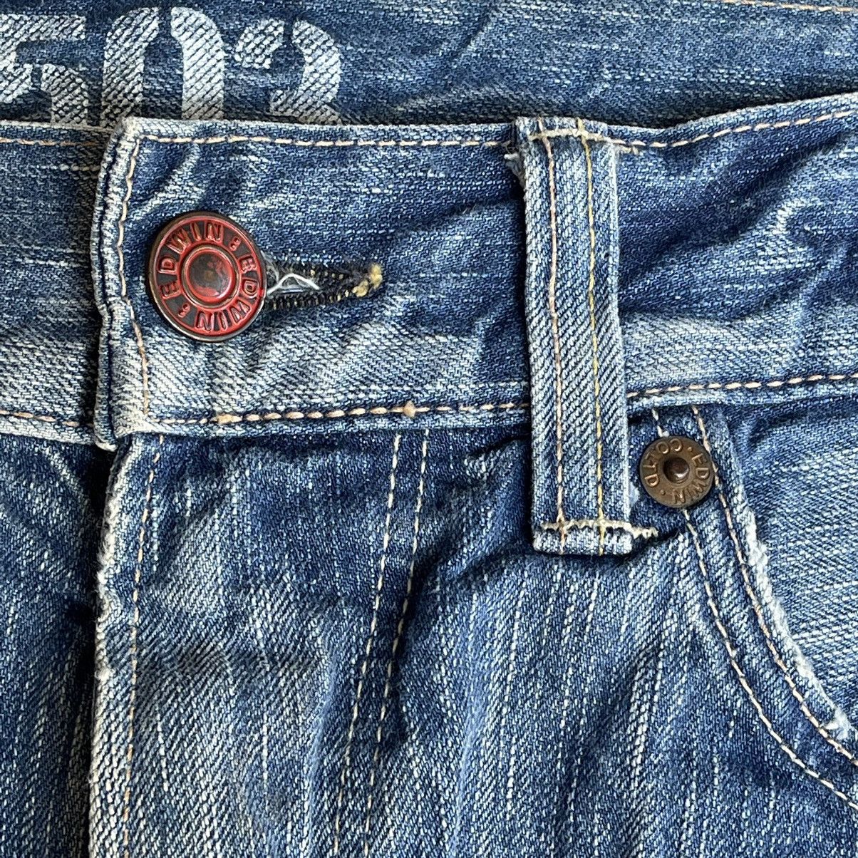 Edwin Vintage Edwin Blue Trip Distressed Flare Jeans Size US 34 / EU 50 - 14 Thumbnail