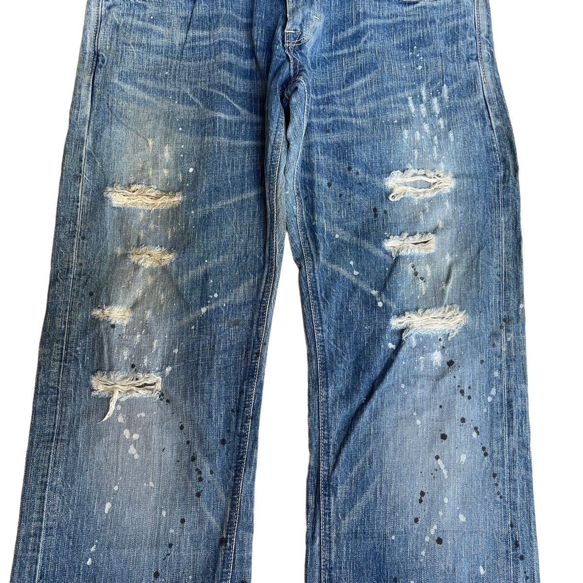 Edwin Vintage Edwin Blue Trip Distressed Flare Jeans Size US 34 / EU 50 - 6 Thumbnail
