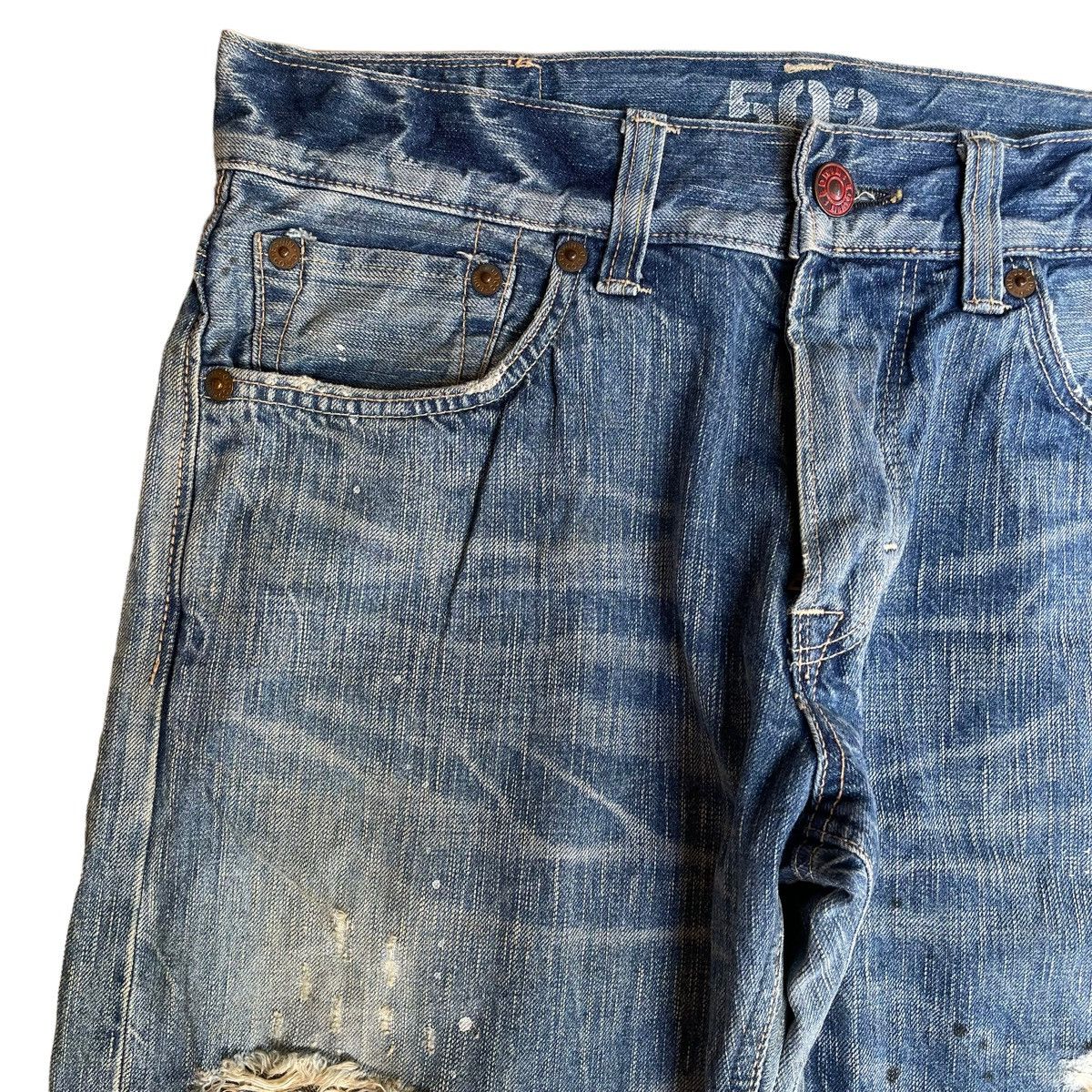 Edwin Vintage Edwin Blue Trip Distressed Flare Jeans Size US 34 / EU 50 - 4 Thumbnail