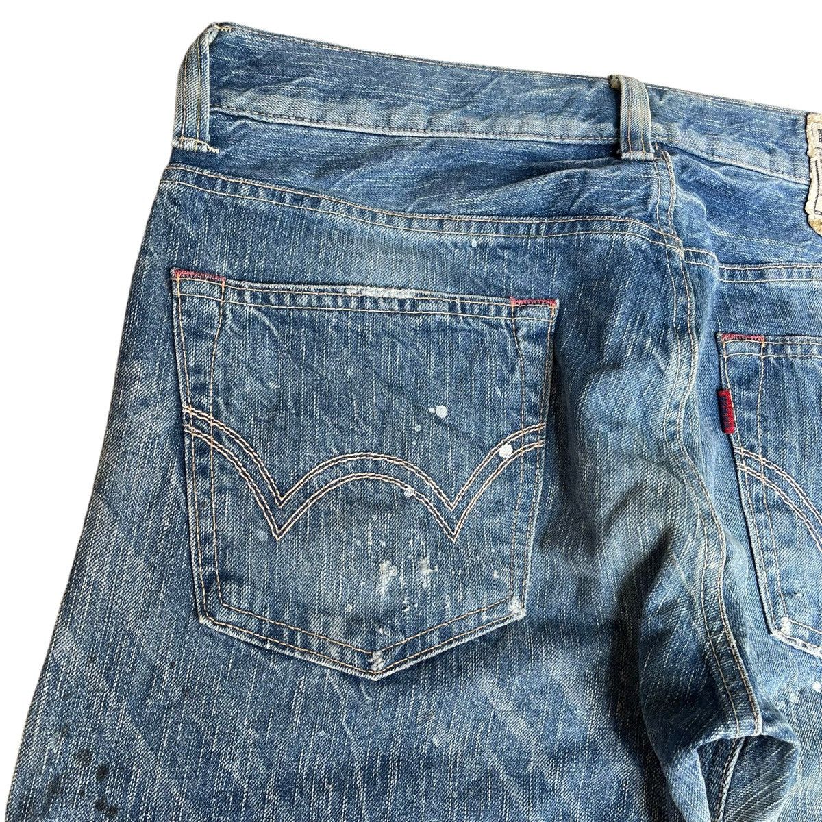 Edwin Vintage Edwin Blue Trip Distressed Flare Jeans Size US 34 / EU 50 - 11 Thumbnail