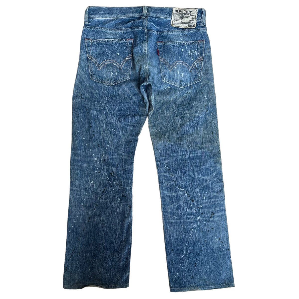 Edwin Vintage Edwin Blue Trip Distressed Flare Jeans Size US 34 / EU 50 - 8 Thumbnail