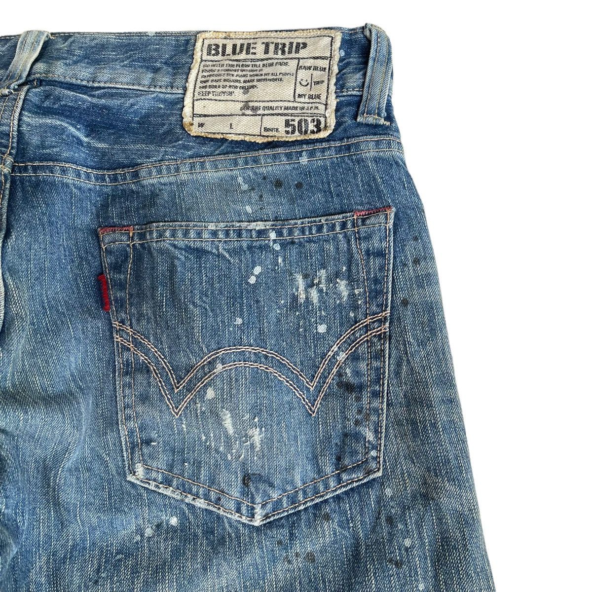 Edwin Vintage Edwin Blue Trip Distressed Flare Jeans Size US 34 / EU 50 - 10 Thumbnail