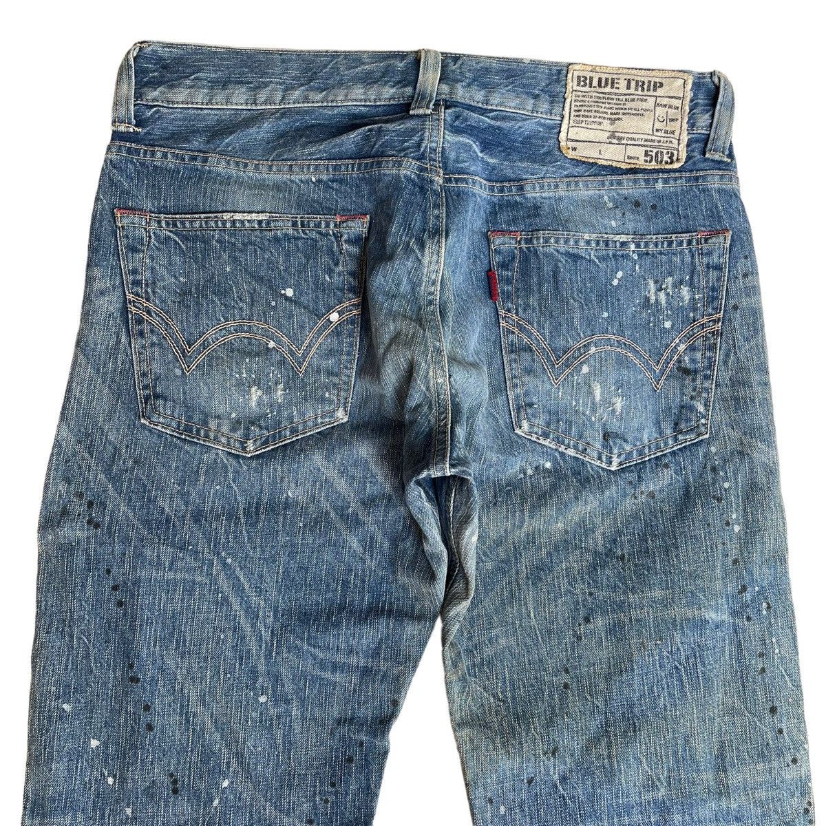 Edwin Vintage Edwin Blue Trip Distressed Flare Jeans Size US 34 / EU 50 - 9 Thumbnail