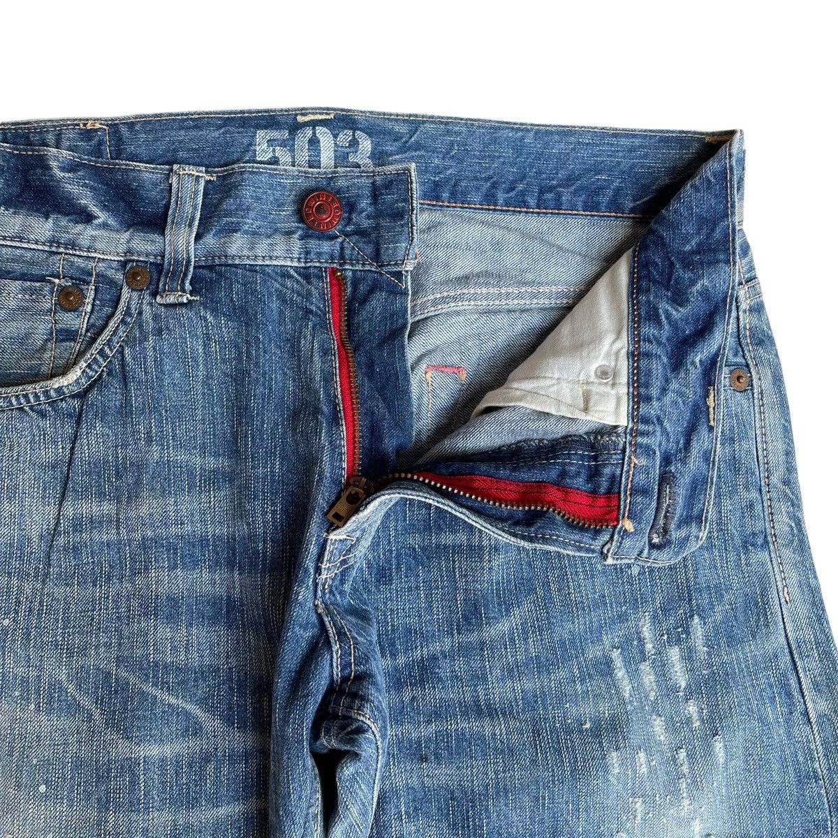 Edwin Vintage Edwin Blue Trip Distressed Flare Jeans Size US 34 / EU 50 - 5 Thumbnail
