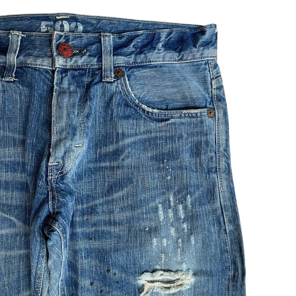 Edwin Vintage Edwin Blue Trip Distressed Flare Jeans Size US 34 / EU 50 - 3 Thumbnail