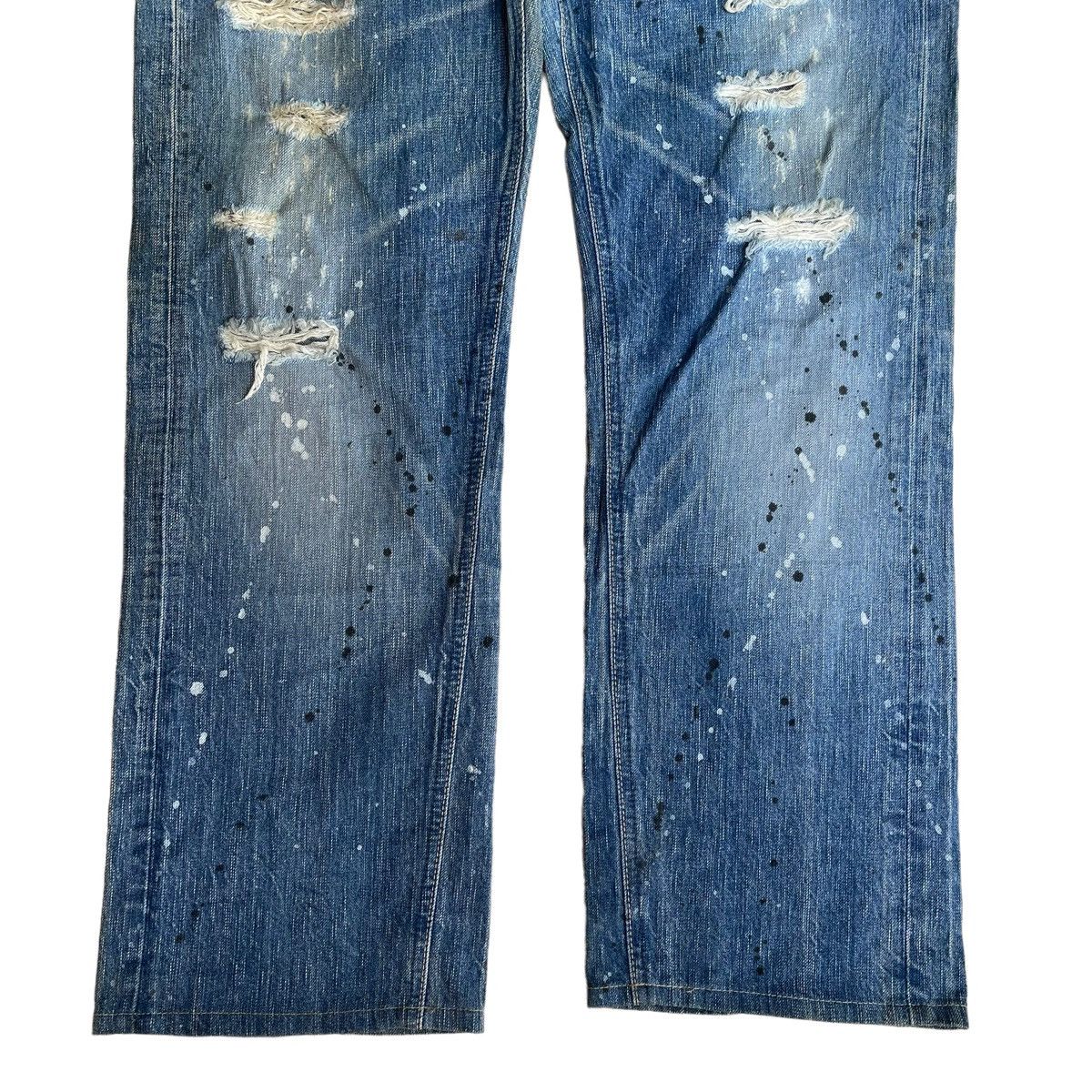 Edwin Vintage Edwin Blue Trip Distressed Flare Jeans Size US 34 / EU 50 - 7 Thumbnail