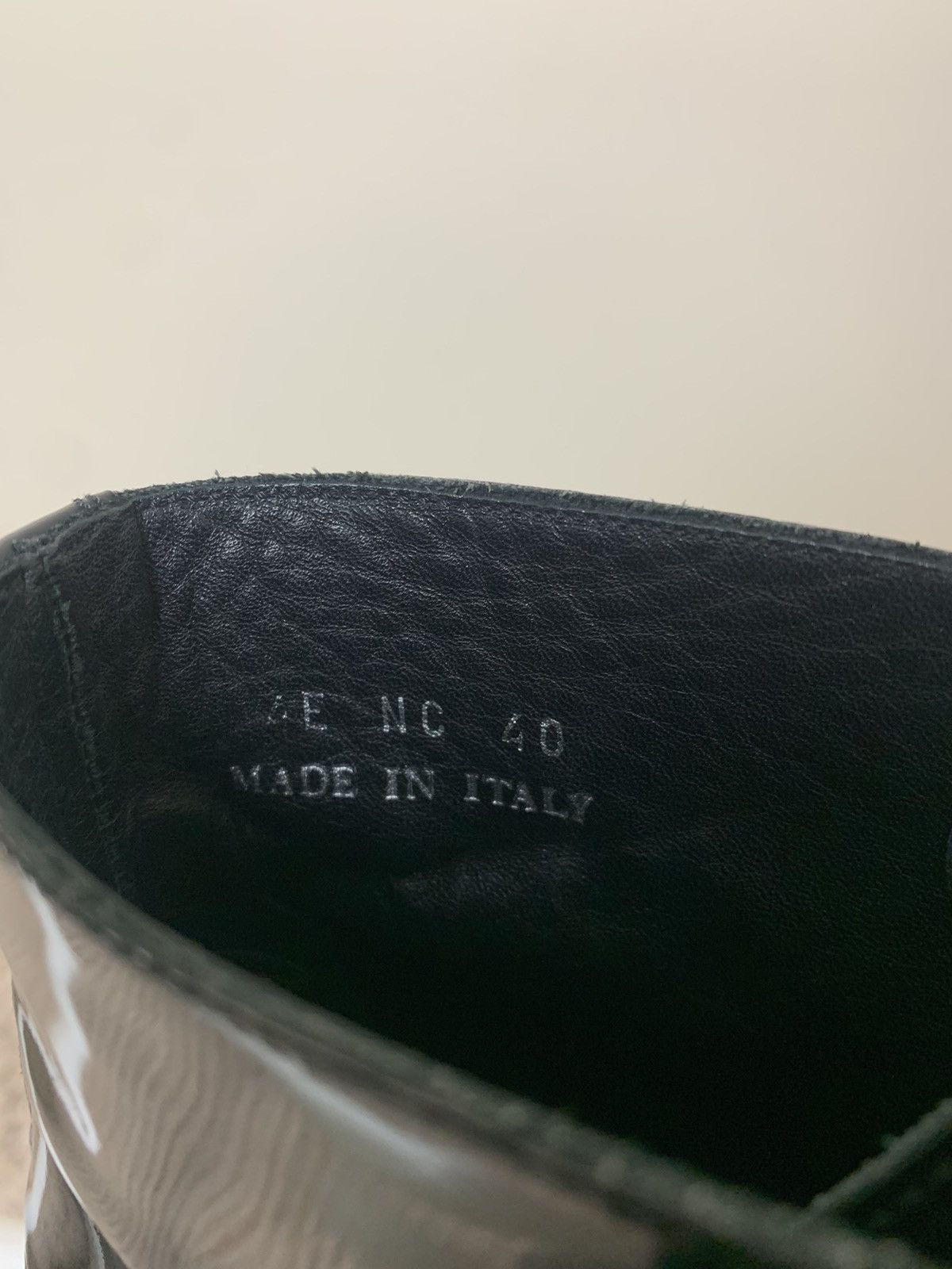 Dior × Hedi Slimane Dior Homme SS04 "Strip" Black Patent Leather Chukka Boots Size US 7 / EU 40 - 10 Thumbnail
