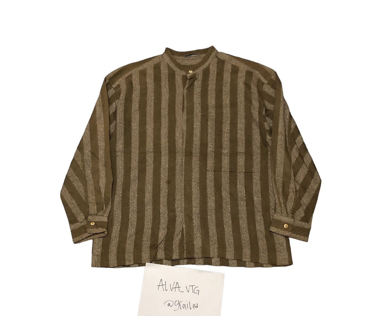 Pre-owned Issey Miyake Vintage 80's  Men Mandarin Colar Shirt