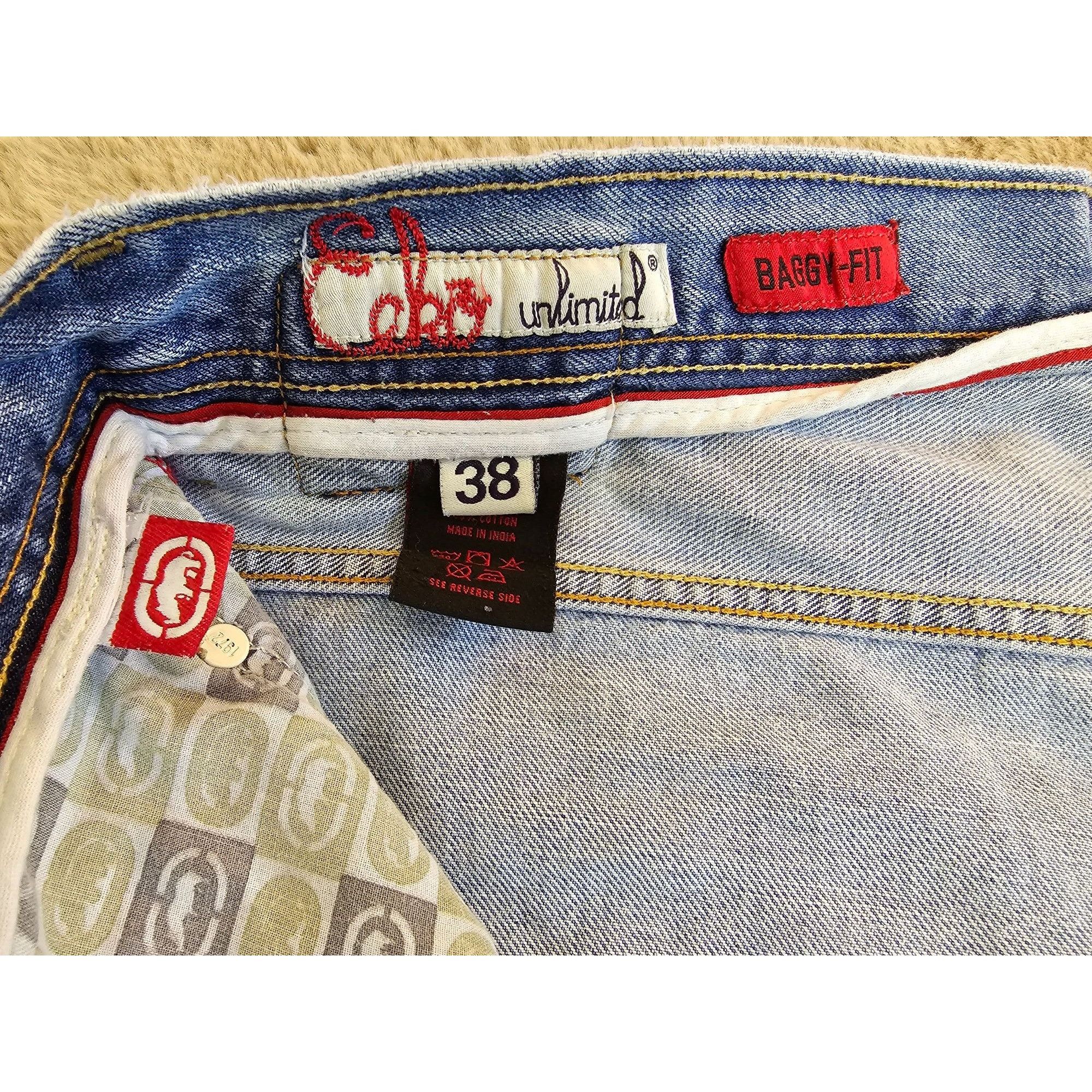 Ecko Unltd. × JNCO Ecko Unltd Light/Medium Wash Denim Baggy-Fit Shorts Y2K Size US 38 / EU 54 - 6 Thumbnail