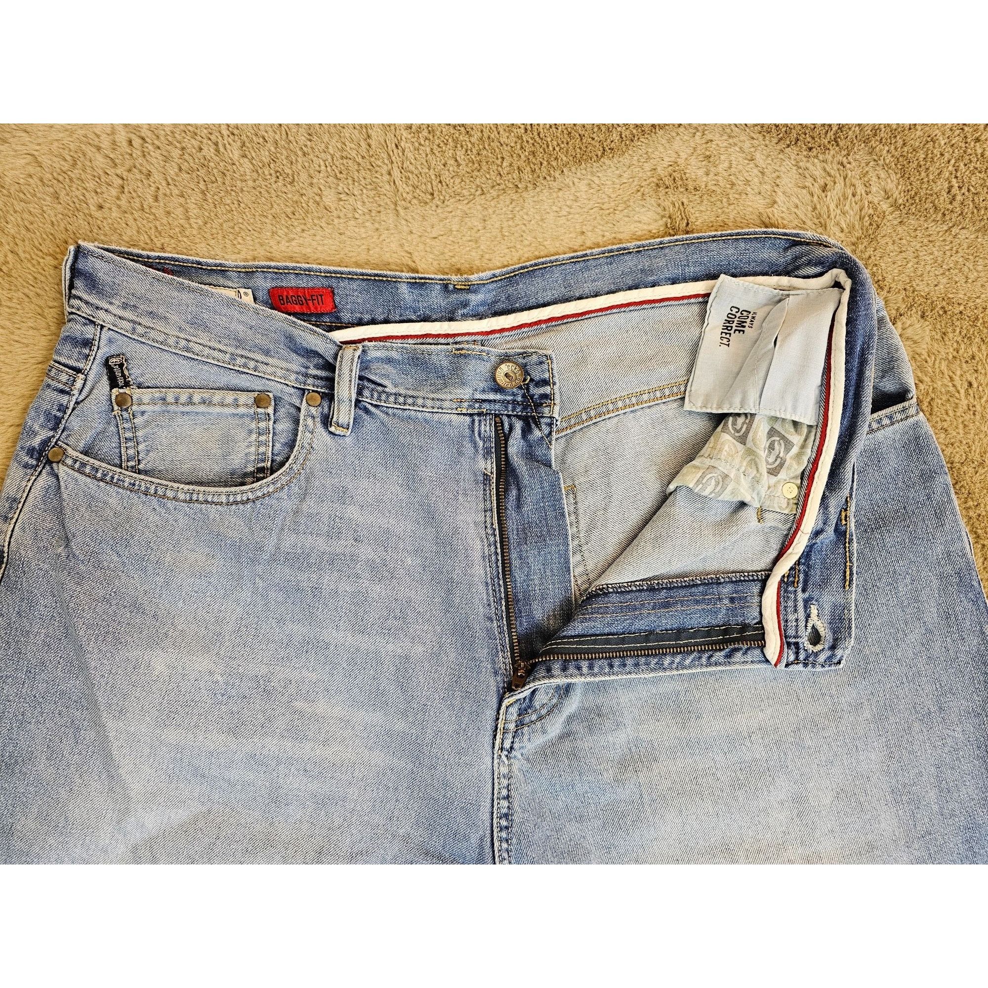 Ecko Unltd. × JNCO Ecko Unltd Light/Medium Wash Denim Baggy-Fit Shorts Y2K Size US 38 / EU 54 - 5 Thumbnail