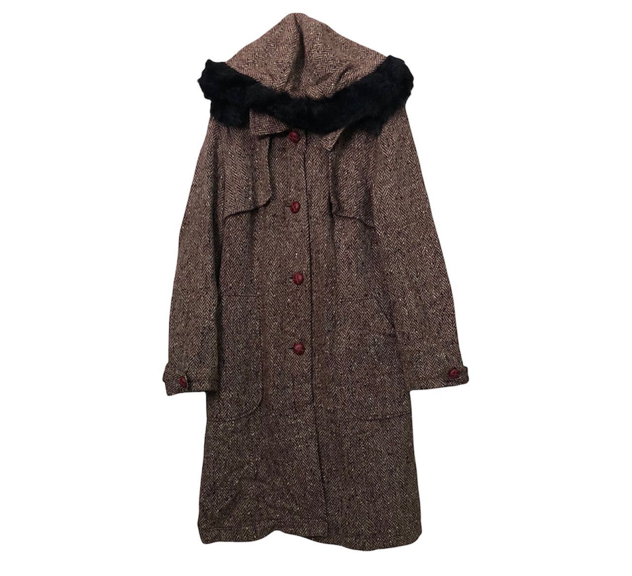 image of Vintage Helter Skelter Button Ups Hoodie Trench Coat Jacket in Maroon, Men's (Size Small)