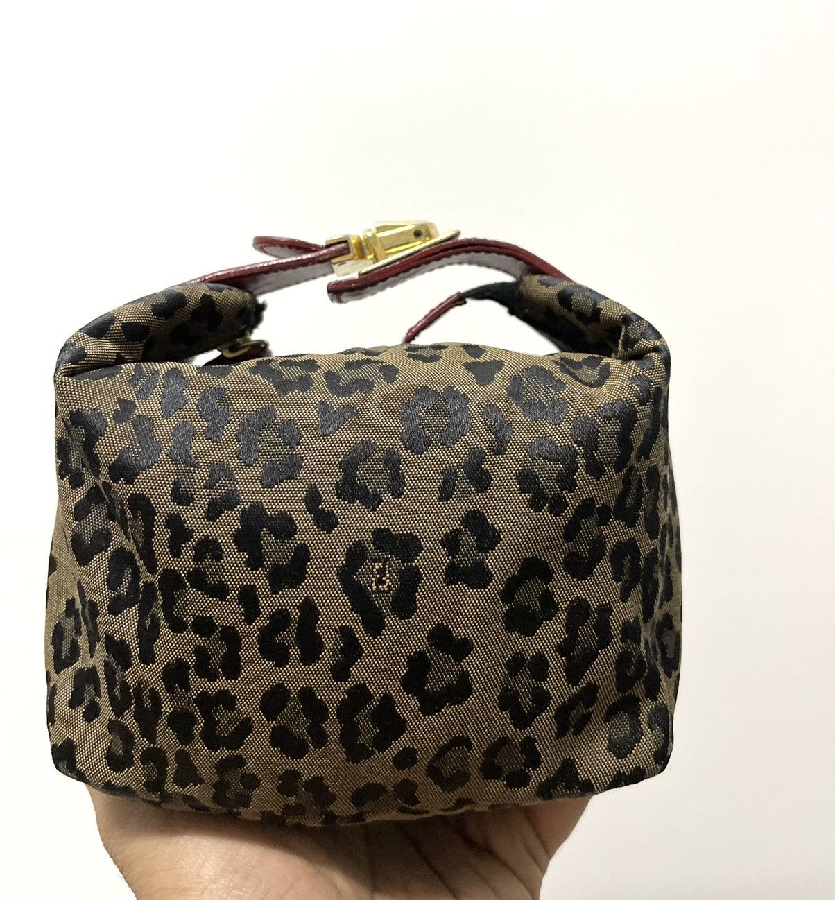 image of Fendi Leopard Mini Vanity Pouch, Women's