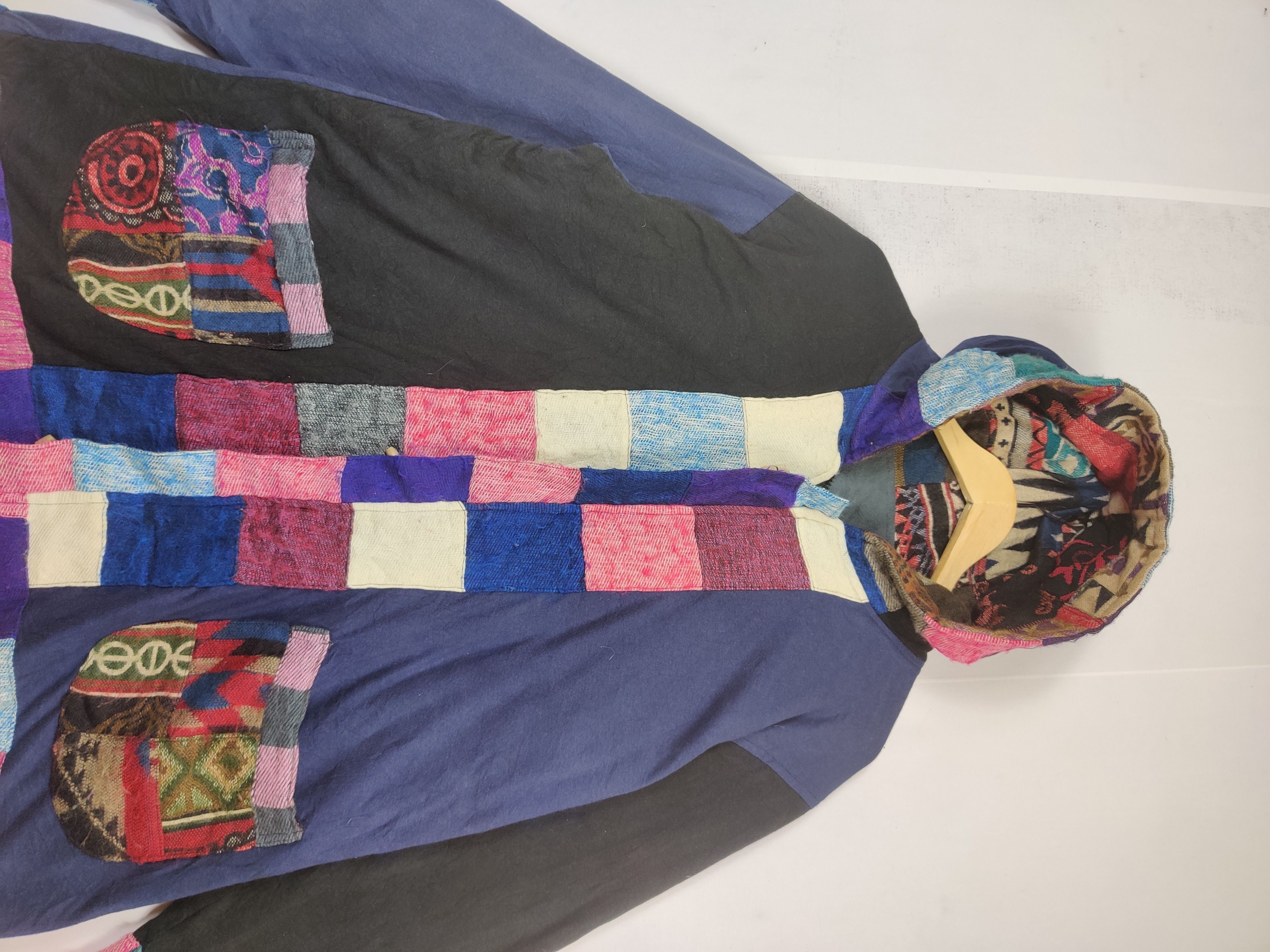 Japanese Brand Vintage Patchwork Zip Up Hooded Navajo Size US L / EU 52-54 / 3 - 3 Thumbnail